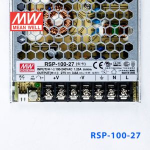 RSP-100-27 100W 27V3.8A单路输出低厚度带功率因素校正CCC认证明纬开关电源