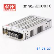 SP-75-27 75W 27V2.8A 单路输出带PFC功能明纬开关电源