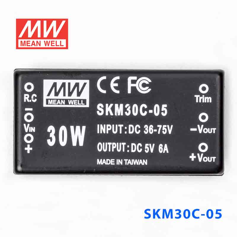 SKM30C-05  30W  36~75V  输入 5V 6A 单路稳压输出明纬DC-DC转换模块电源