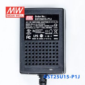 GST25U15-P1J 25W 15V1.66A高效能低空载损耗绿色节能美规适配器