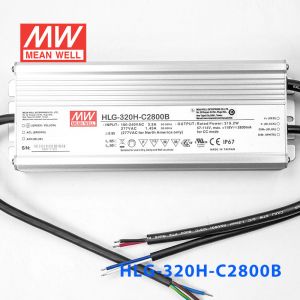 HLG-320H-C2800B 320W 宽范围输入 57~114V 2800mA  强耐环境高压恒流输出PFC高效铝壳IP67防水LED电源