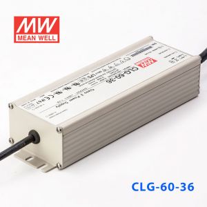 CLG-60-36   60W   36V  1.7A 恒压+可改恒流有PFC铝壳明纬IP67防水LED电源