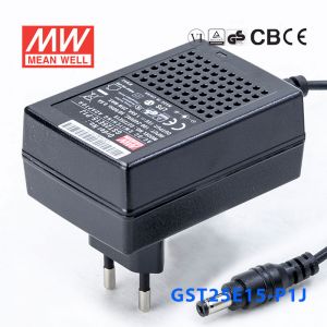 GST25E15-P1J 25W 15V1.66A高效能低空载损耗绿色节能欧规适配器