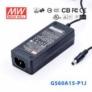 GS60A15-P1J 60W 15V4A 输出绿色能源明纬电源适配器(三线插口)