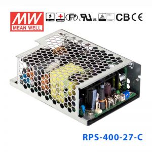 RPS-400-27-C 400W 27V 14.9A  单路输出PFC微漏电流低空载损耗机壳型医用明纬开关电源