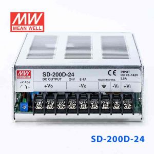 RSD-200D-24  200W  57.6~154V 输入 24V 8.4A  输出铁道专用明纬DC-DC转换电源 