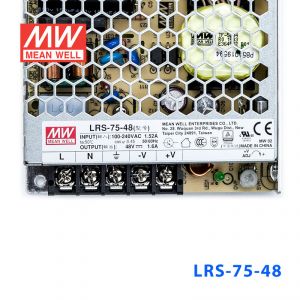 LRS-75-48 76.8W 48V1.6A单路输出超薄型低空载损耗明纬开关电源