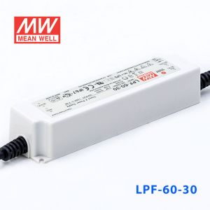 LPF-60-30  60W  30V 2A  恒压+恒流有PFC高效率塑壳IP67防水LED电源