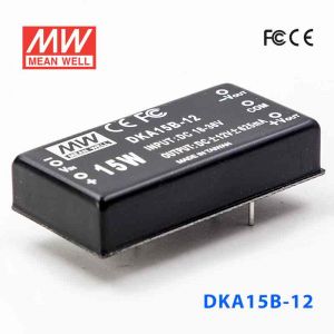 DKA15B-12  15W 18~36V 输入 ±12V  稳压双路输出明纬DC-DC转换模块电源