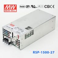 RSP-1500-27 1500W 27V56A 单路输出带功率因素校正可并联明纬开关电源