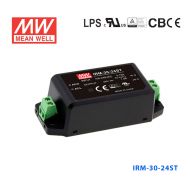 IRM-30-24ST  30W  24V 1.3A 单路输出高能效AC-DC模块型明纬开关电源-端子台接线型