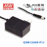 GSM12U09-P1J台湾明纬12W 80~264V输入 9V1.33A输出医疗型适配器