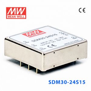 SDM30-24S15  30W  18~36V  输入  15V  稳压单路输出明纬DC-DC转换模块电源