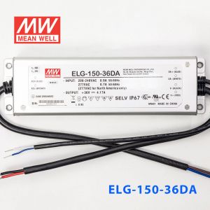 ELG-150-36DA  150W  36V 4.17A  DA型(Dali调光/铝壳IP67/100～305Vac输入)明纬PFC防水LED电源