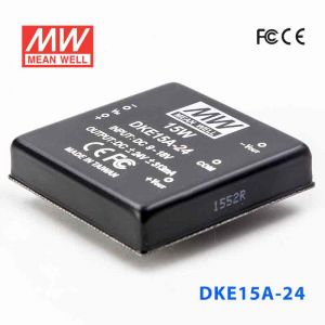 DKE15A-24  15W  9~18V 输入  ±24V  双路输出明纬DC-DC转换模块电源