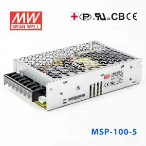 MSP-100-5  100W  5V 17A  单路输出带功率因素校正高可靠医疗型明纬开关电源