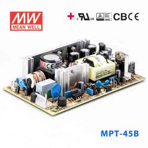 MPT-45B  45W  +5V 5A +12V 2.5A -12V 0.5A  三路输出微漏电医用无外壳明纬开关电源