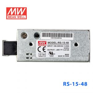 RS-15-48 15W 48V0.313A 单路输出明纬开关电源(G3系列-高性能内置有外壳)