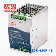 SDR-480P-48 480W 48V10A 高效率PFC可并联单路输出DIN导轨安装明纬开关电源
