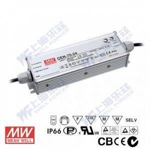 CEN-75-54   75W   54V  1.4A  可调恒压+恒流明纬PFC高效铝壳IP66防水LED电源