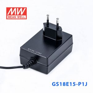 GS18E15-P1J 18W 15V1.2A 输出绿色能源明纬墙插电源适配器(欧式插头) 