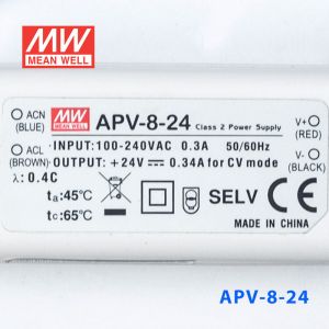 APV-8-24    8W    24V    0.34A 明纬牌恒压输出防水塑壳LED照明电源 