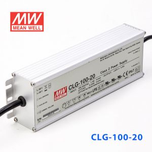 CLG-100-20 100W  20V 4.8A 恒压+可改恒流有PFC铝壳明纬IP67防水LED电源