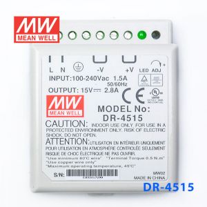 DR-4515 45W 15V2.8A 单路输出导轨安装明纬开关电源