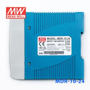 MDR-10-24  10W  24V  0.42A  单输出低空载损耗DIN导轨型明纬电源