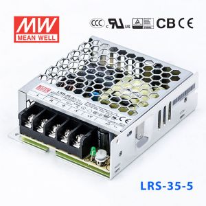 LRS-35-5 35W 5V7A单路输出超薄型低空载损耗明纬开关电源