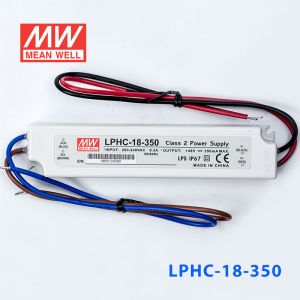 LPHC-18-350    18W    220V输入350mA恒流输出明纬牌IP67防水塑壳LED照明电源