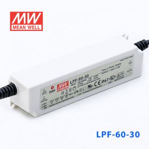 LPF-60-30  60W  30V 2A  恒压+恒流有PFC高效率塑壳IP67防水LED电源