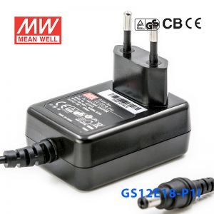 GS12E18-P1I 12W 18V0.67A 输出绿色能源明纬墙插电源适配器(欧式插头) 