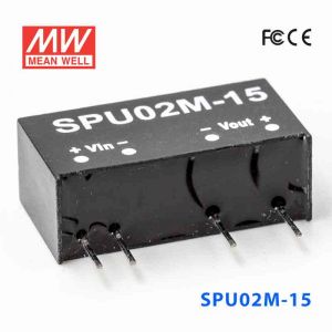 SPU02M-15  2W  12V-15V  非稳压单路输出明纬DC-DC转换模块电源