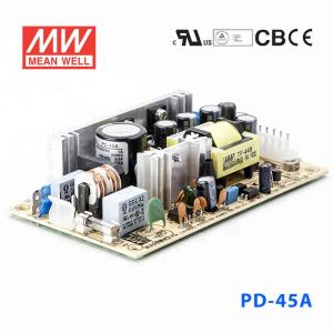 PD-45A  45W +5V 5A +12V 2.5A  双路输出无外壳PCB板明纬开关电源