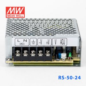 RS-50-24 50W 24V2.2A 单路输出明纬开关电源(G3系列-高性能内置有外壳) 