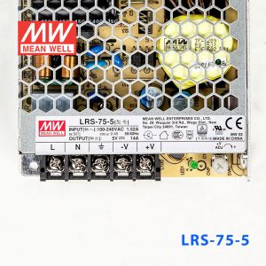 LRS-75-5 70W 5V14A单路输出超薄型低空载损耗明纬开关电源