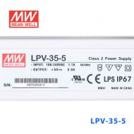 LPV-35-5   35W   5V   6A明纬牌恒压输出IP67防水塑壳LED照明电源