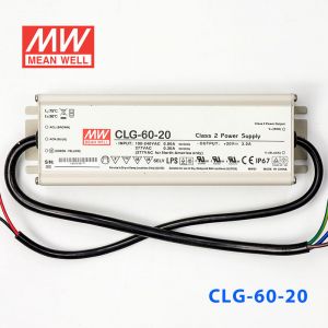 CLG-60-12    60W    12V5A 恒压+可改恒流有PFC铝壳明纬IP67防水LED电源