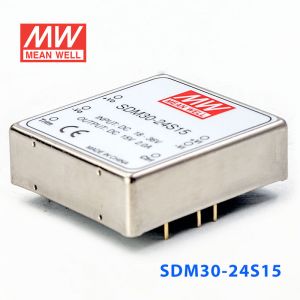 SDM30-24S15  30W  18~36V  输入  15V  稳压单路输出明纬DC-DC转换模块电源