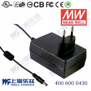 GS25E15-P1J 25W 15V1.66A 输出绿色能源明纬墙插电源适配器(欧式插头) 