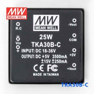 TKA30B-C  30W  18~36V  输入  +5V  ±15V  三路输出明纬DC-DC转换模块电源