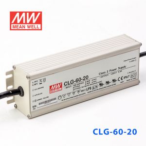 CLG-60-12    60W    12V5A 恒压+可改恒流有PFC铝壳明纬IP67防水LED电源