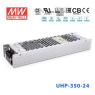 UHP-350-24 350W 24V 14.6A 明纬PFC高性能超薄电源