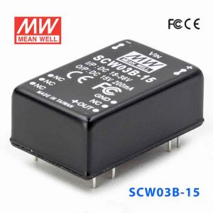 SCW03B-15  3W  18~36V 输入 15V  稳压单路输出明纬DC-DC转换模块电源