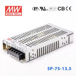 SP-75-13.5 75W 13.5V5.6A 单路输出带PFC功能明纬开关电源