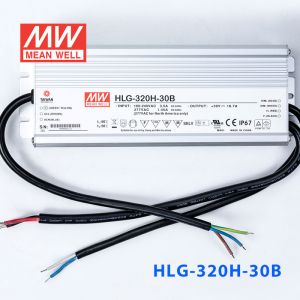 HLG-320H-30B  320W  30V 10.7A 强耐环境恒压+恒流PFC高效铝壳IP67防水LED电源(控制线三合一调光) 