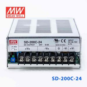 SD-200C-24  200W  36~72V  输入 24V 8.4A  输出有外壳明纬DC-DC转换电源