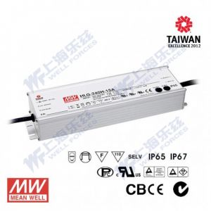 HLG-240H-15C  225W  15V 15A 强耐环境恒压+恒流PFC高效铝壳IP67防水LED电源(恒压恒流值可面板设定端子台接线)