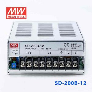 SD-200B-12  200W  19~36V  输入 12V 16.7A  输出有外壳明纬DC-DC转换电源